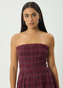 AFENDS EBONI SEERSUCKER MINI DRESS - PORT CHECK