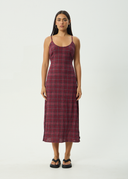 AFENDS EBONI RUMI SEERSUCKER CHECK DRESS - PORT CHECK
