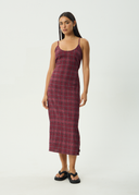 AFENDS EBONI RUMI SEERSUCKER CHECK DRESS - PORT CHECK