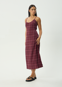 AFENDS EBONI RUMI SEERSUCKER CHECK DRESS - PORT CHECK