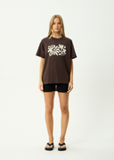 AFENDS GARDEN VARIETY OVERSIZED TEE - COFFEE