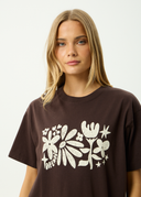 AFENDS GARDEN VARIETY OVERSIZED TEE - COFFEE