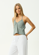 AFENDS PINNED HALTER TOP - SYCAMORE STRIPE