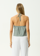 AFENDS PINNED HALTER TOP - SYCAMORE STRIPE