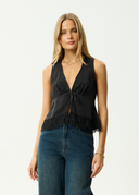 AFENDS SINCLAIR CUPRO TIE TOP - BLACK