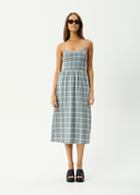 AFENDS AMELIE CHECK MIDI DRESS - MULTI