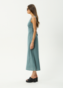 AFENDS VOYAGER MAXI DRESS - DEEP OLIVE CHECK