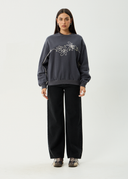 AFENDS LOCKET CREW NECK - CHARCOAL