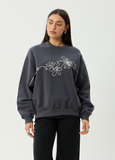 AFENDS LOCKET CREW NECK - CHARCOAL