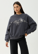 AFENDS LOCKET CREW NECK - CHARCOAL