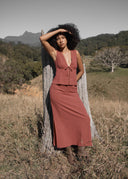 AFENDS DAHLIA SHORT SLEEVE TOP - INDY ROSE CHECK