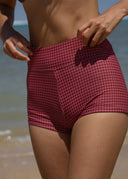 INDY SWIM SHORT - ROSE CHECK