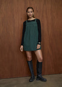 AFENDS INKA SEERSUCKER MINI DRESS - REVERB PINE CHECK