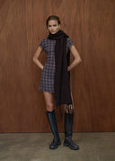 AFENDS ELODIE SEERSUCKER MINI DRESS - SHEV INDIGO CHECK