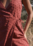AFENDS MARGOT WRAP MINI DRESS - RUBY ANGLAISE