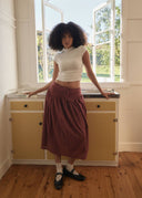 AFENDS MARLOW MIDI SKIRT - RUBY ANGLAISE