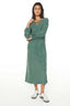HUFFER TWILIGHT LS KEYHOLE DRESS - SAGE LEAF