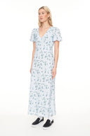HUFFER LALISA CLEO MIDI DRESS - BLUE FLORAL