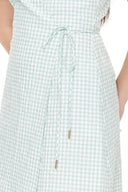 HUFFER CATALINA WRAP MINI DRESS - MINT/CHALK
