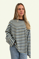 THRILLS MUSE LONG SLEEVE OVERSIZE TEE - BLUE HAZE STRIPE
