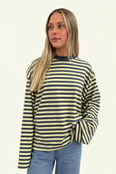 THRILLS MUSE LONG SLEEVE OVERSIZE TEE - ZESTY CHARCOAL STRIPE