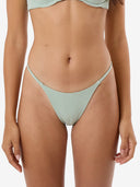 LOU GINGHAM MICRO BIKINI BOTTOM - ELM GREEN
