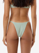 LOU GINGHAM MICRO BIKINI BOTTOM - ELM GREEN