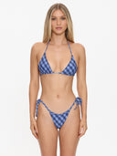 THRILLS HIGH SPEED CHECK STRING BIKINI TOP - GUARDIAN NAVY