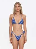 THRILLS HIGH SPEED CHECK STRING BIKINI TOP - GUARDIAN NAVY