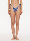 THRILLS HIGH SPEED CHECK STRING BIKINI BOTTOM - GUARDIAN NAVY
