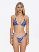THRILLS HIGH SPEED CHECK STRING BIKINI BOTTOM - GUARDIAN NAVY