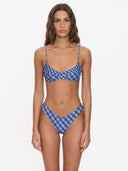 THRILLS HIGH SPEED CHECK UNDERWIRE BIKINI TOP - GUARDIAN NAVY