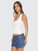 THRILLS ASTRA V NECK TANK - WHITE
