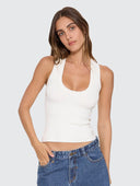 THRILLS ASTRA V NECK TANK - WHITE