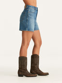 WRANGLER HI A-LINE SHORT - BLUE SHELTER