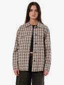 ADORNED CHECK OVER SHIRT - JAVA