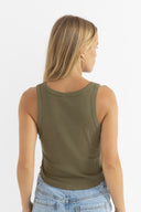 RHYTHM ANNETTE RIB TANK - BASIL