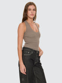 THRILLS ASTRA V NECK TANK - CLAY SMOKE