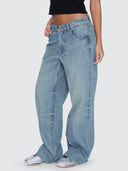 THRILLS BILLIE LOW RISE BAGGY JEAN - DIRTY CRINKLE BLUE