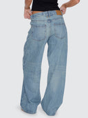 THRILLS BILLIE LOW RISE BAGGY JEAN - DIRTY CRINKLE BLUE