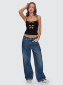 THRILLS BILLIE LOW RISE BAGGY KILLER JEAN - TEAL BLUE USED