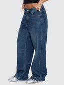 THRILLS BILLIE LOW RISE BAGGY KILLER JEAN - TEAL BLUE USED