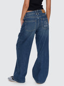 THRILLS BILLIE LOW RISE BAGGY KILLER JEAN - TEAL BLUE USED