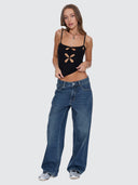 THRILLS BILLIE LOW RISE BAGGY KILLER JEAN - TEAL BLUE USED