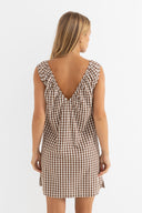 RHYTHM BIRDIE GINGHAM MINI DRESS - BROWN