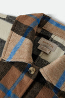 BRIXTON BOWERY SOFT BRUSHED FLANNEL - WASHED BLACK/SAND