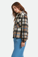 BRIXTON BOWERY SOFT BRUSHED FLANNEL - WASHED BLACK/SAND