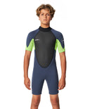 O'NEILL BOYS REACTOR 2 BACKZIP SHORT SLEEVE SPRING 2MM - LIME