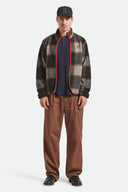 BRIXTON BUFFALO PLAID SHERPA FRONT ZIP - BLACK/CREAM