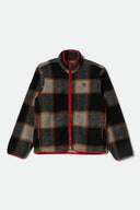 BRIXTON BUFFALO PLAID SHERPA FRONT ZIP - BLACK/CREAM